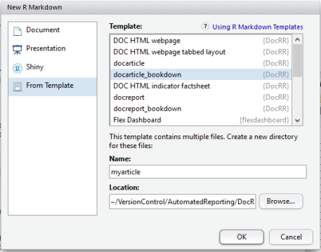 The dialog box for saving a template.